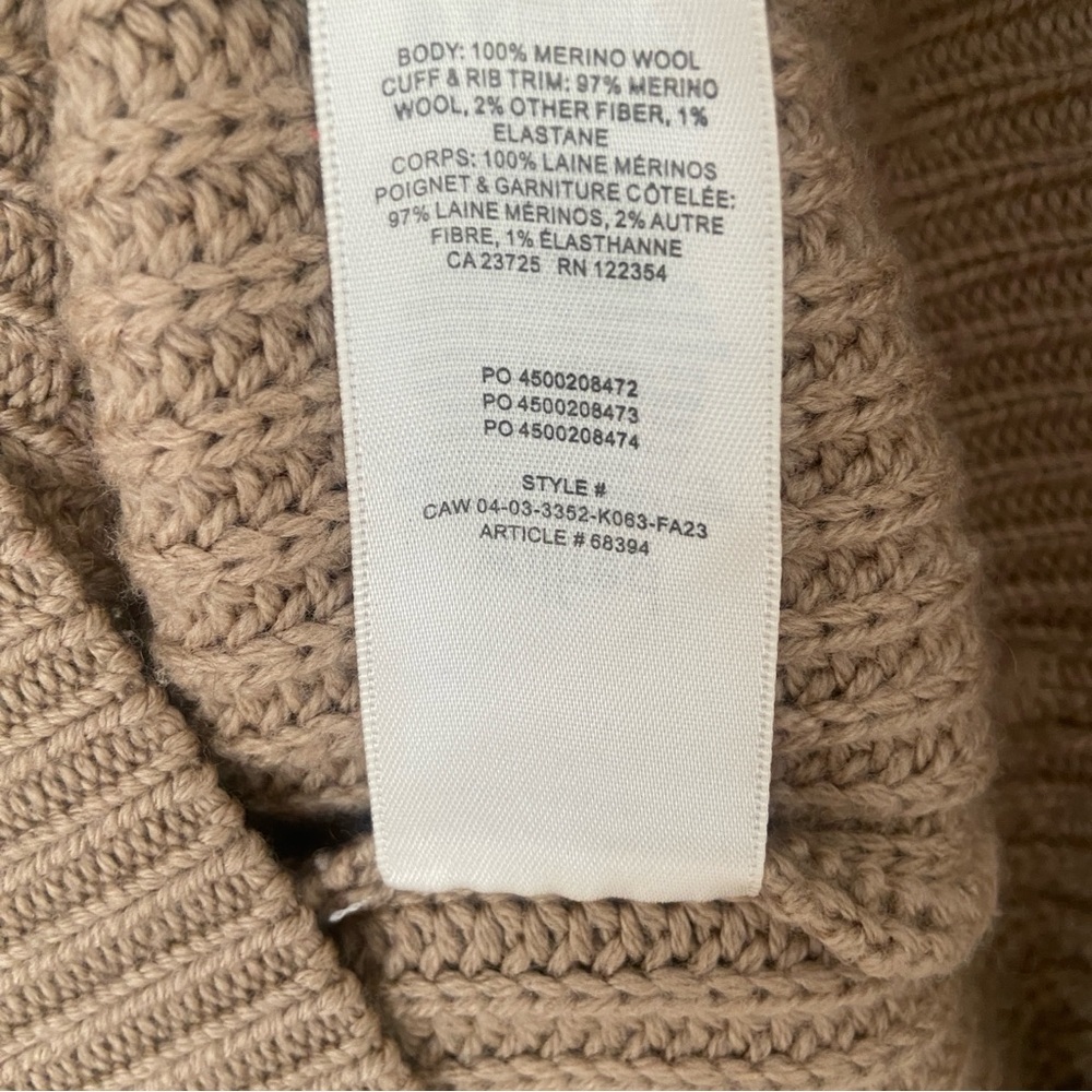Aritzia Ribbed Cowl Neck Sweater in Camel - Picture 7 of 12